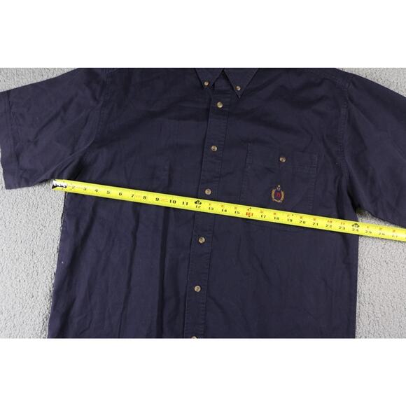 New Bugle Boy Mens Button Down Shirt Blue Large Short Sleeve Vintage Y2K - Picture 6 of 6